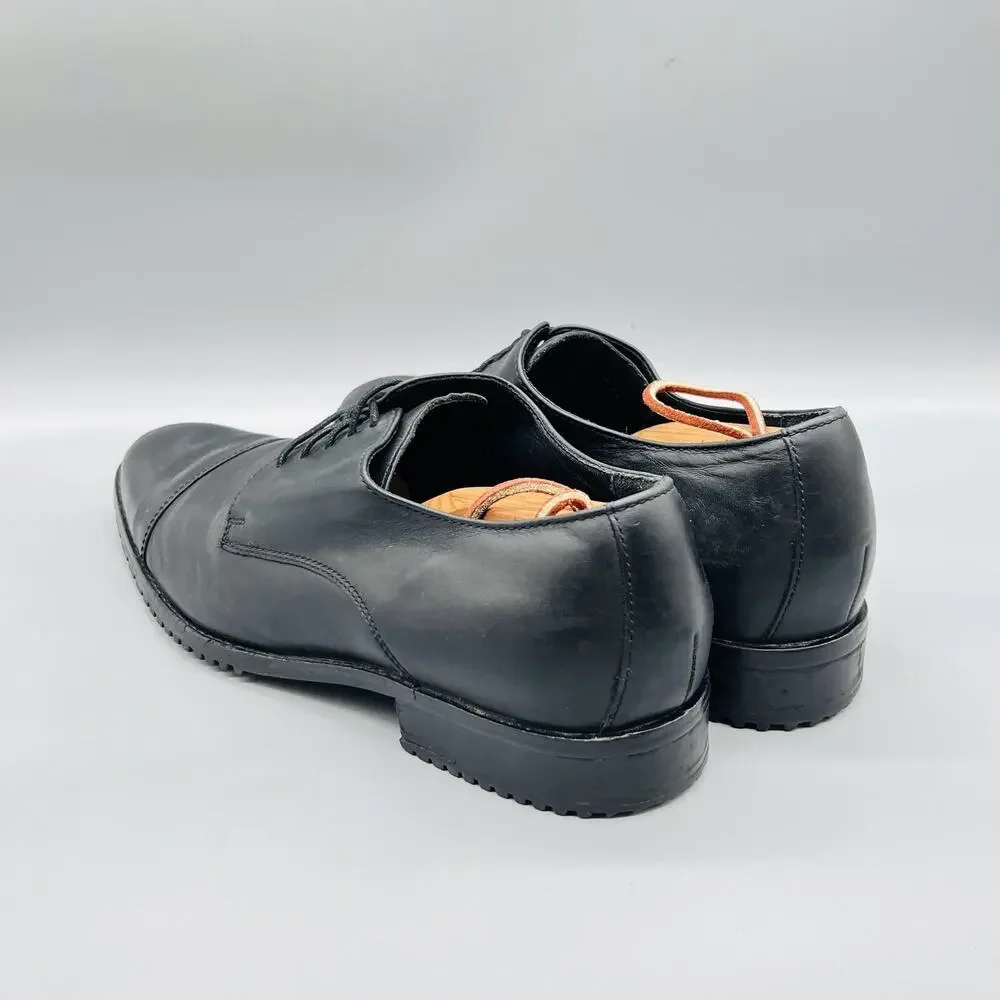 Cole Haan Shoes Mens 10.5 Black Leather Vtg Air Cap Toe Derby Oxford Dress